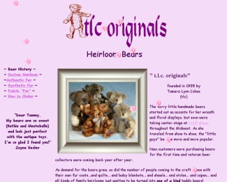 tlc originals Heirloom Bears  web site